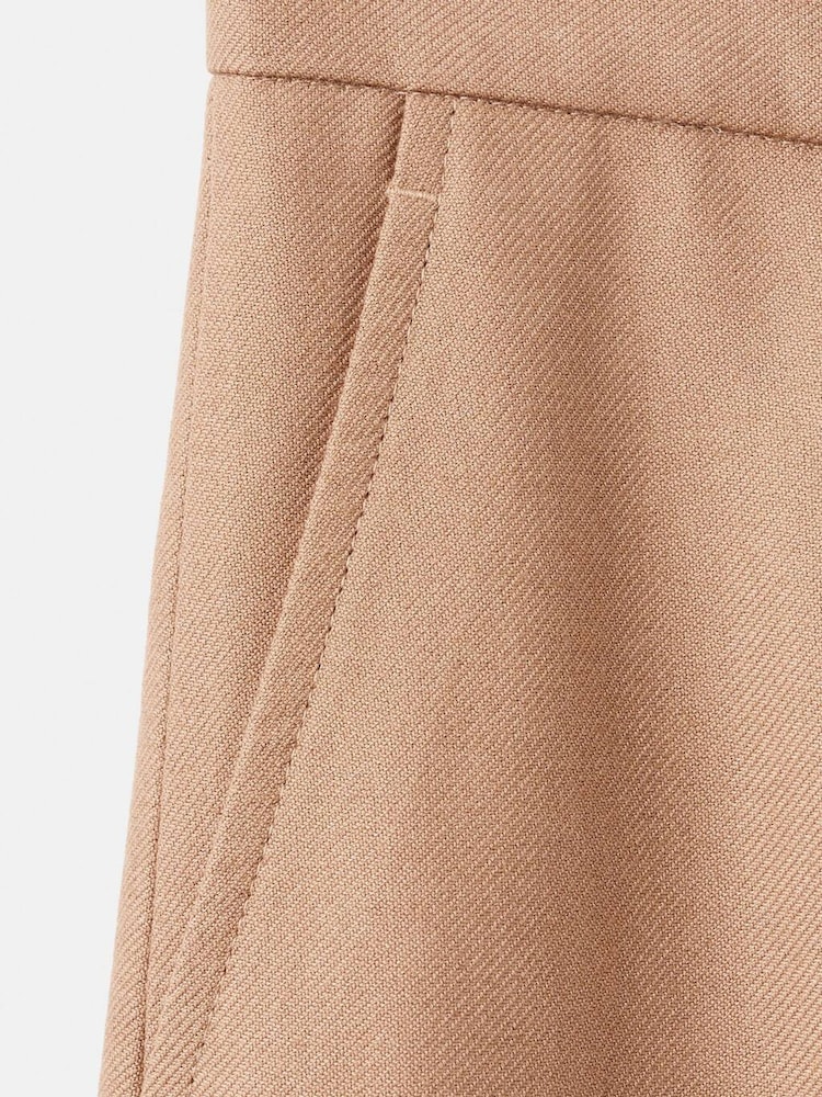 Mango Brown Straight Wool-Blend Suit Trousers - Image 5 of 5 Mango Brown Straight Wool-Blend Suit Trousers - Image 5 of 5