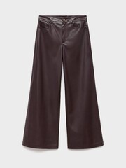 Mango Red Leather-Effect Straight Trousers - Image 5 of 6