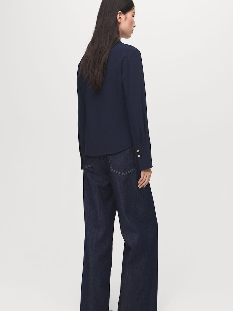 Mango Blue Shirt With Jewel Buttons - Image 2 of 6