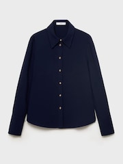 Mango Blue Shirt With Jewel Buttons - Image 5 of 6
