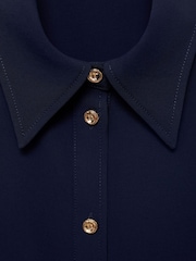 Mango Blue Shirt With Jewel Buttons - Image 6 of 6