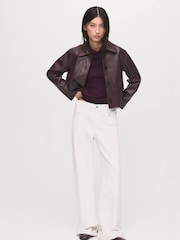 Mango Purple Knitted Sweater With Draped Neck - Image 3 of 7