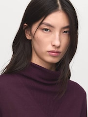 Mango Purple Knitted Sweater With Draped Neck - Image 5 of 7
