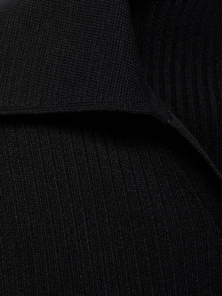 Mango Black Ribbed Sweater With Jewel Button - Image 6 of 6