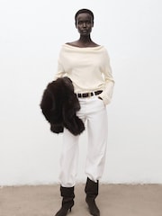 Mango White Cowl Neck Sweater - Image 1 of 7