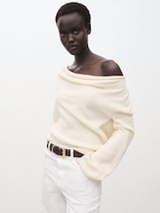 Mango White Cowl Neck Sweater - Image 3 of 7
