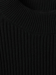 Mango Black Ribbed Peplum Sweater - Image 6 of 6