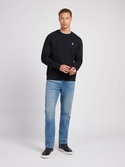 U.S. Polo Assn Black Double Horsemen Crew Neck Sweat Top - Image 2 of 11