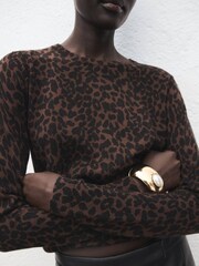 Mango Brown Jaguar Sweater - Image 4 of 7