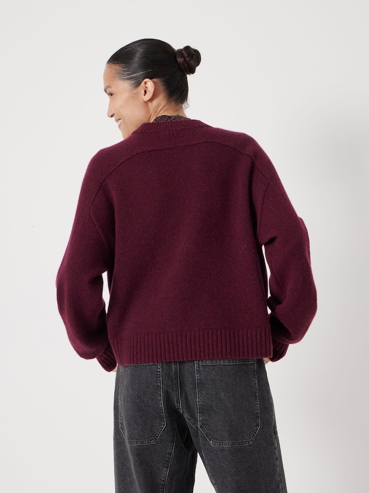 Hush Purple Short Sleeve Chunky Cashmere T-Shirt - Image 2 of 5 Hush Purple Short Sleeve Chunky Cashmere T-Shirt - Image 2 of 5