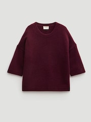 Hush Purple Short Sleeve Chunky Cashmere T-Shirt - Image 5 of 5