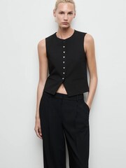 Mango Black Gabo Waistcoat - Image 2 of 7