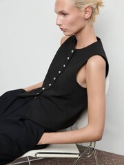 Mango Black Gabo Waistcoat - Image 3 of 7