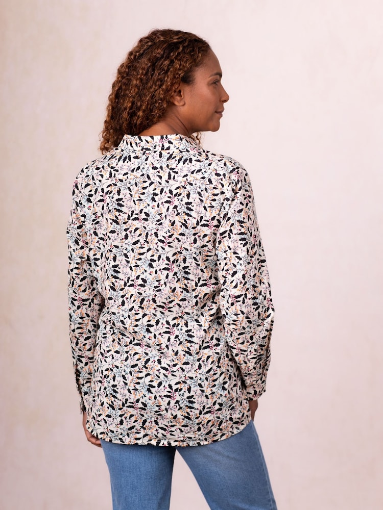 Lakeland Clothing Cream Lark Cotton Shirt - Image 2 of 5 Lakeland Clothing Cream Lark Cotton Shirt - Image 2 of 5