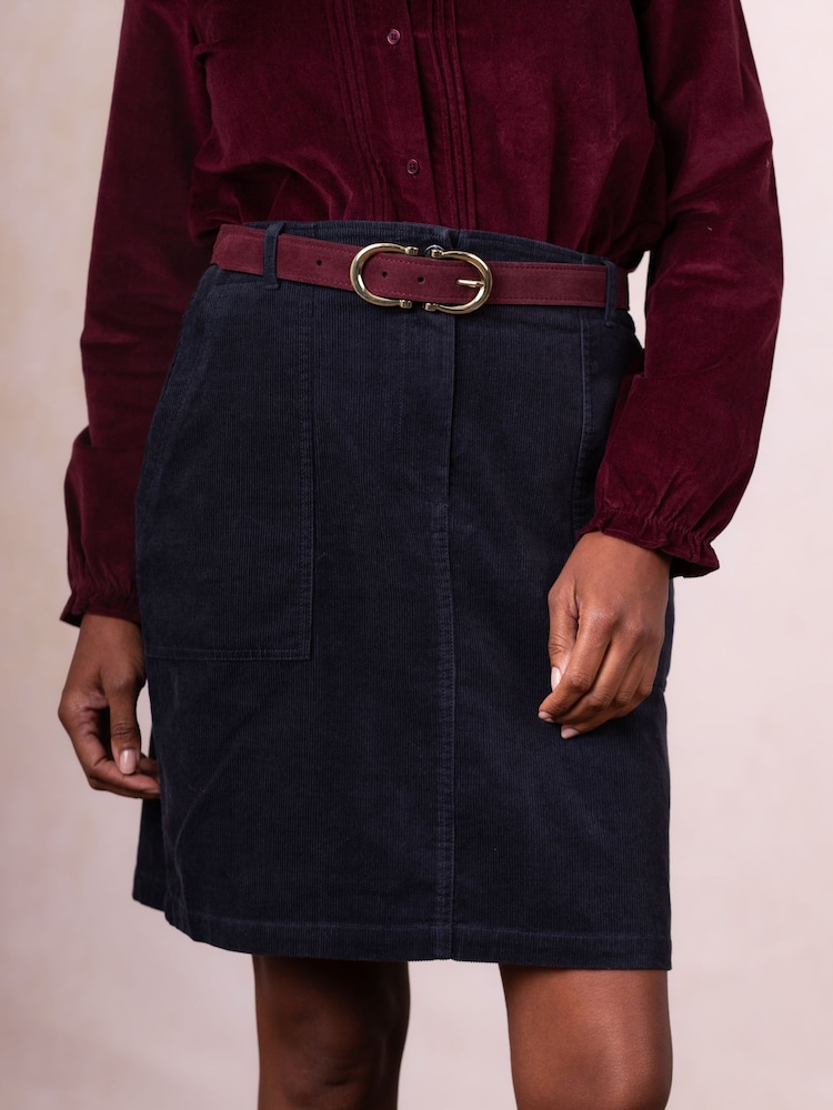 Lakeland Clothing Blue Flora Cord Skirt - Image 2 of 6 Lakeland Clothing Blue Flora Cord Skirt - Image 2 of 6