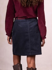 Lakeland Clothing Blue Flora Cord Skirt - Imagem 3 de 6