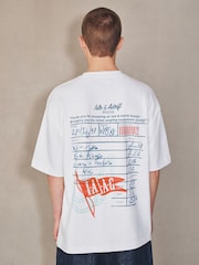 White Edit Relaxed Fit Graphic Print T-Shirt - Image 1 of 9