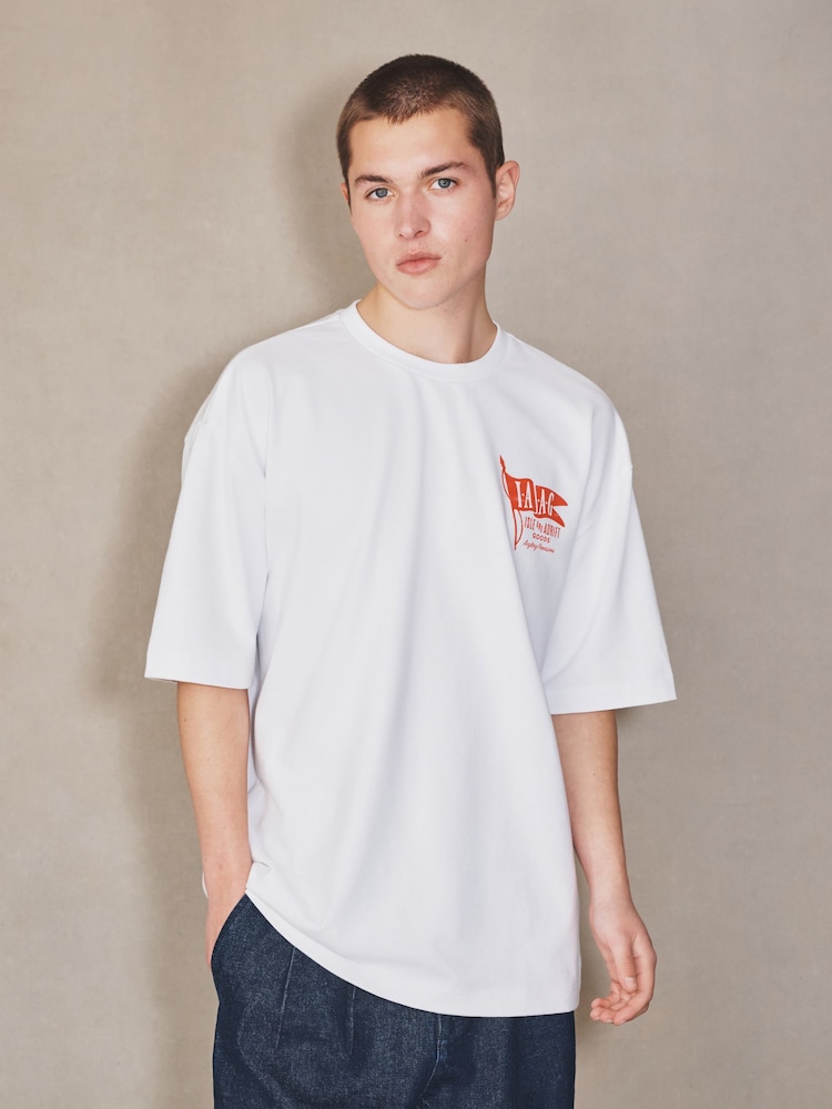 White Edit Relaxed Fit Graphic Print T-Shirt - Image 2 of 9
