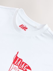 White Edit Relaxed Fit Graphic Print T-Shirt - Image 8 of 9