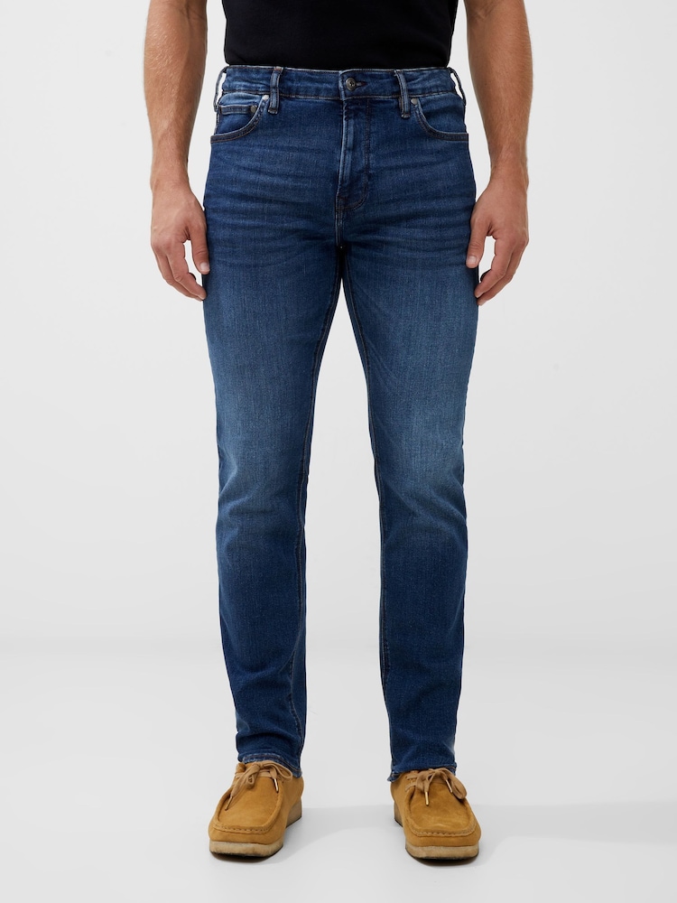 French Connection Blue Cotton Blend Slim Fit Stretch Jeans - Image 1 of 5