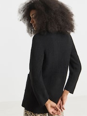 Simply Be Black Knitted V-Neck Boyfriend Cardigan - Image 3 of 4