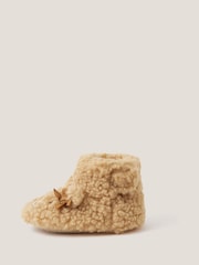 Monsoon Brown Baby Teddy Bear Slipper Boots - Image 2 of 3