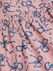 Monsoon Pink Bow Print Tiered Dress - Image 4 of 4