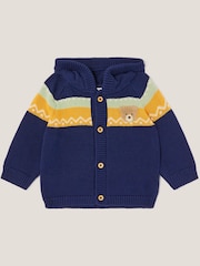 Monsoon Blue Newborn Benny Bear Knit Cardigan - Image 1 of 3