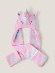 Monsoon Purple Unicorn 3-in-1 Hat Scarf - Image 1 of 3