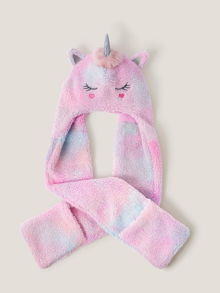 Monsoon Purple Unicorn 3-in-1 Hat Scarf - Image 1 of 3