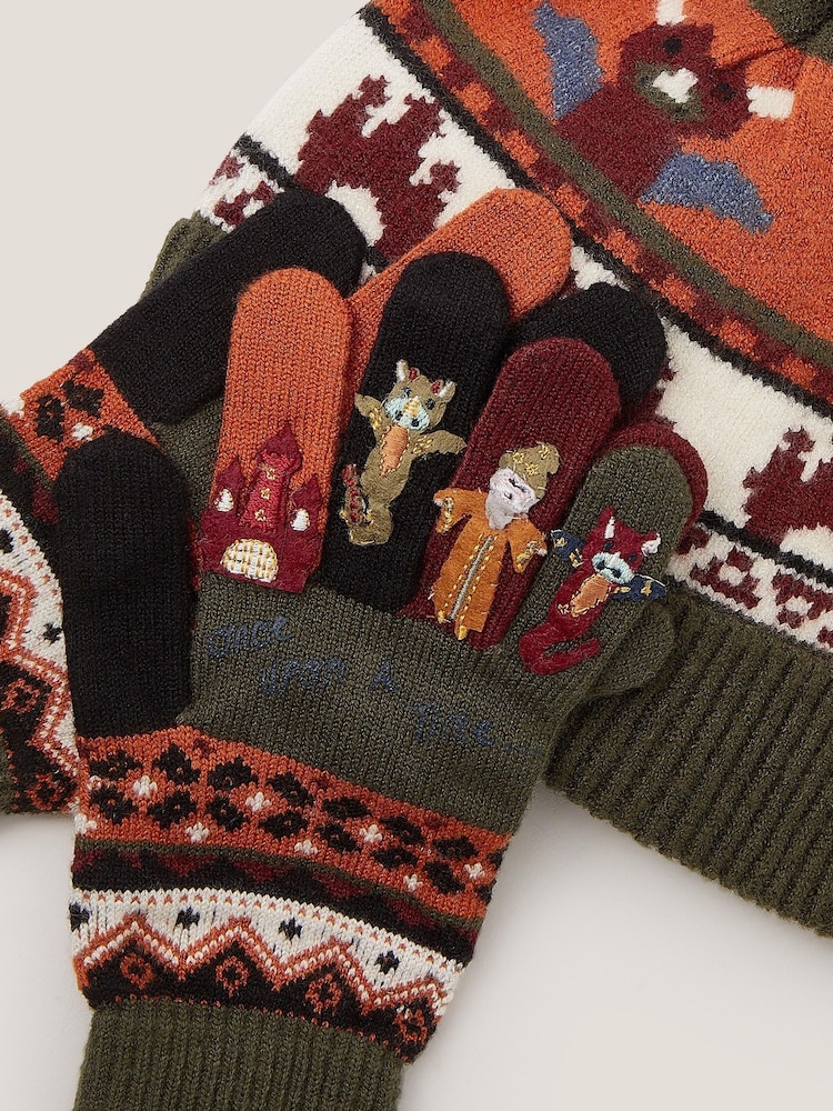 Monsoon Green Dragon Beanie Hat & Gloves Set - Image 3 of 3 Monsoon Green Dragon Beanie Hat & Gloves Set - Image 3 of 3