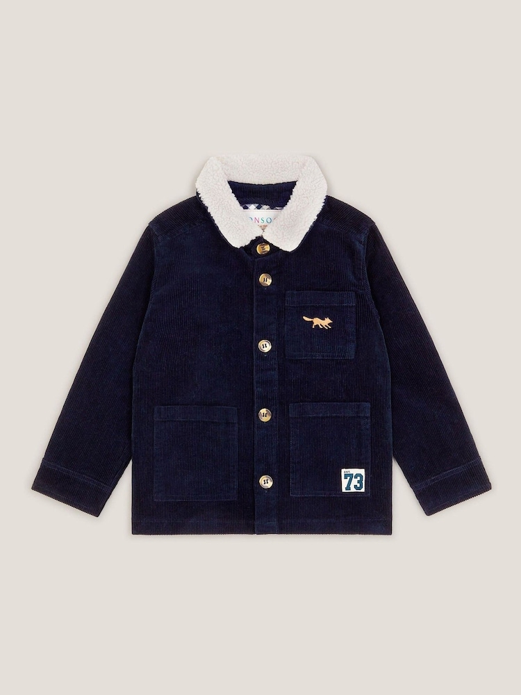 Monsoon Blue Corduroy Borg Collar Shirt - Image 1 of 3