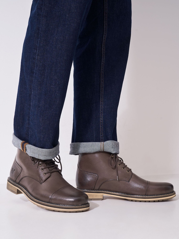 Crew Clothing Brown Lace-Up Boots - Image 1 of 1 Crew Clothing Brown Lace-Up Boots - Image 1 of 1