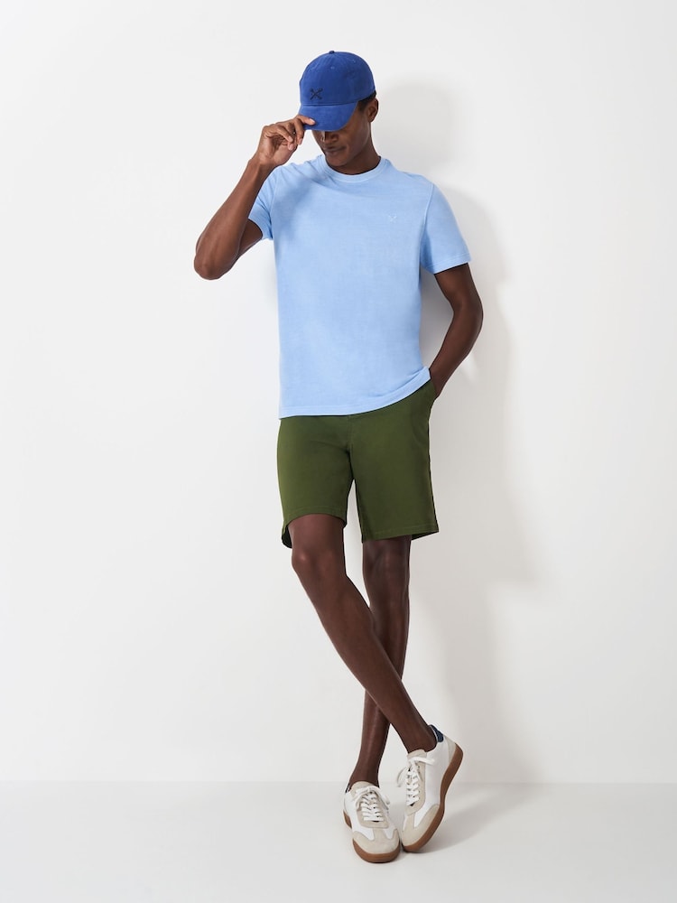 Bermudas de algodão estilo chino para tripulação - Imagem 1 de 1