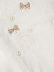 Monsoon Natural Embellished Faux Fur Coat - Image 3 of 3