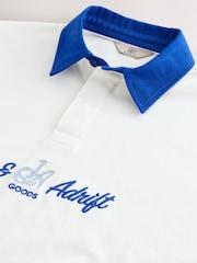 Weiß - Text Grafik EDIT Übergroßes Rugby-Shirt - Bild 7 von 8