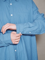 أصفر - Drummed Texture Long Sleeve Shirt - Image 5 of 9