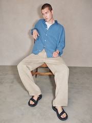أصفر - Drummed Texture Long Sleeve Shirt - Image 6 of 9