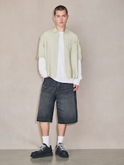 Ecru Micro - Check Short Sleeve Shirt - 8的图像3｝