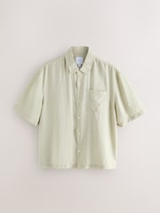 Ecru Micro - Check Short Sleeve Shirt - 8的图像6｝