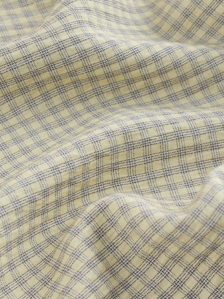 Ecru Micro - Check Short Sleeve Shirt - 8的图像8｝