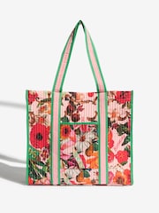 Love & Roses Pink Floral Oversized Quilted Tote Bag - Image 3 of 8