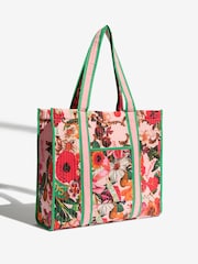 Love & Roses Pink Floral Oversized Quilted Tote Bag - Image 4 of 8