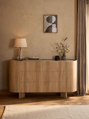 Light Natural Nomad Curve 6 Drawer Wide Chest of Drawers - Image 1 of 11