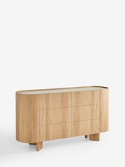 Light Natural Nomad Curve 6 Drawer Wide Chest of Drawers - Image 10 of 11