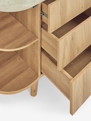 Light Natural Nomad Curve 6 Drawer Wide Chest of Drawers - Image 11 of 11