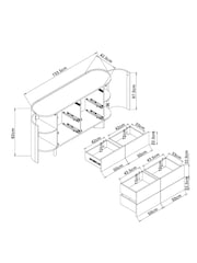 Light Natural Nomad Curve 6 Drawer Wide Chest of Drawers - Image 4 of 11