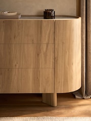 Light Natural Nomad Curve 6 Drawer Wide Chest of Drawers - Image 6 of 11