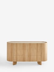 Light Natural Nomad Curve 6 Drawer Wide Chest of Drawers - Image 8 of 11