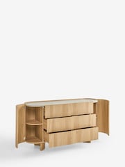 Light Natural Nomad Curve 6 Drawer Wide Chest of Drawers - Image 9 of 11